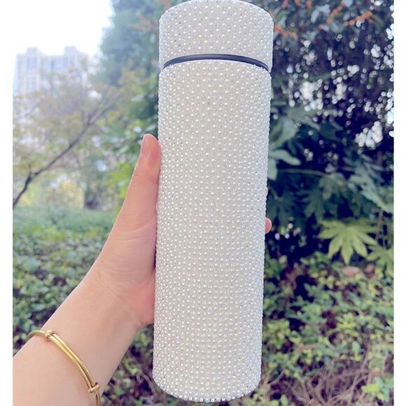 Rhinestone Stainless Steel Vacuum Insulated Water Bottle Thermos LED Temperature - Picture 6 of 10